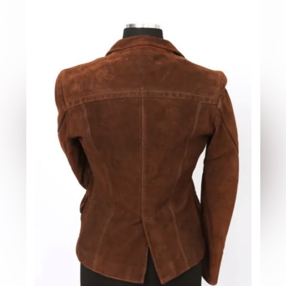 Latini Maria Vittoria Brown Suede “Loro Piana”Cashmere Mix Lined Blazer, NWT’s - Picture 4 of 9